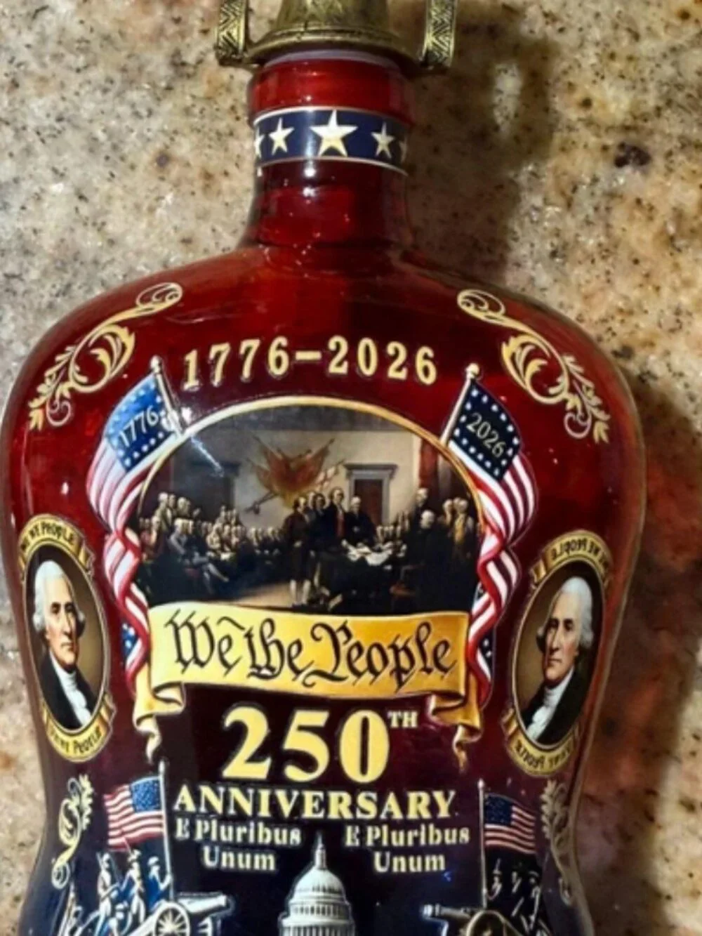 Commemorative 250th Anniversary Whiskey Decanter – Lead-Free Crystal Glass